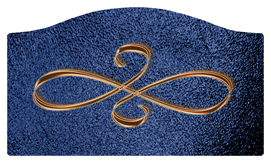 DASHELL-601-CP-SH-BL Copper Scroll Shimmer Blue Background
